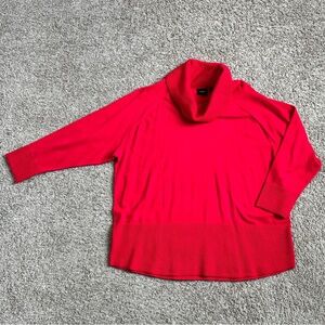 Cowlneck Red Sweater w Waffle Print Accent I Size: 3X I‎ Cyrus I NWT